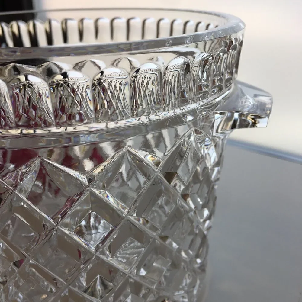 Bohemia Genuine Crystal Criss Cross Diamond Ice Bucket Tab Handles
